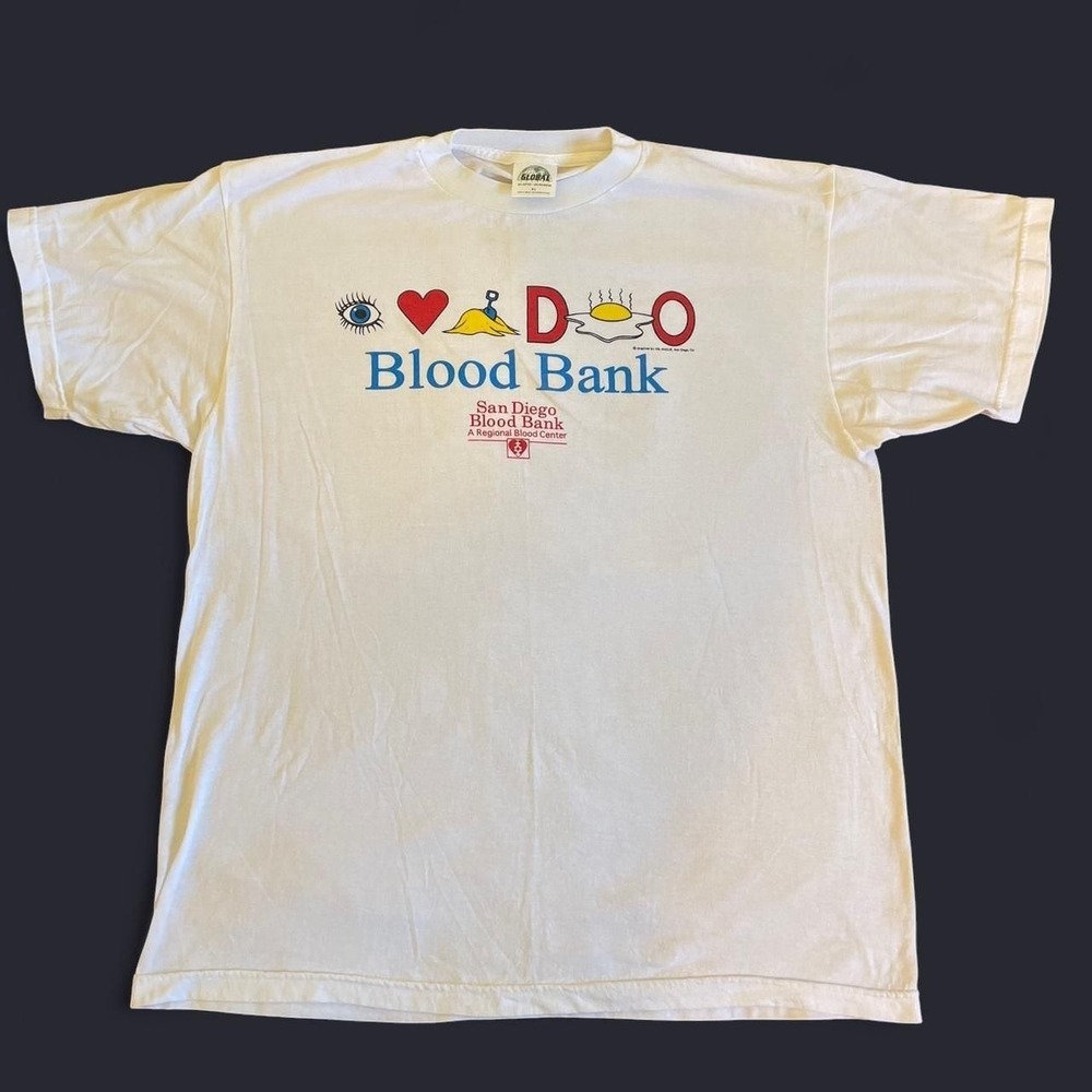 Vintage San Diego Blood Bank Graphic T-Shirt,‎ Rebus Puzzle, Size XL